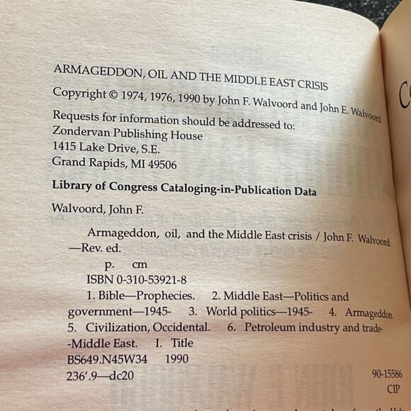 Armageddon, Oil And The Middle East Crisis John F. Walvoord PB 1990 - Picture 5 of 10